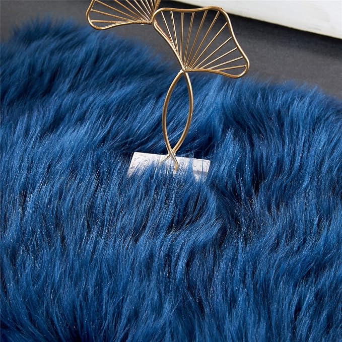 EasyJoy Ultra Soft Fluffy Shaggy Area Rug Faux Fur Rug Chair Cover Seat Pad - Image 7