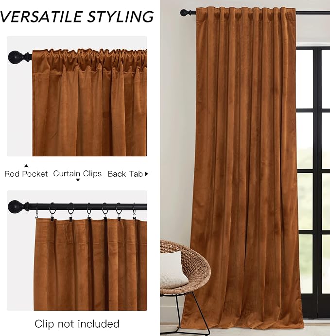 RYB HOME Velvet Blackout Curtains - Image 2