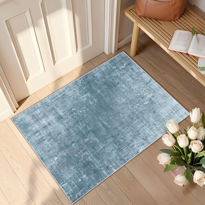 Latte&Fog 2x3 Entryway Rug, Small Modern Abstract Door Mat, Boho Non Slip Low - Image 2