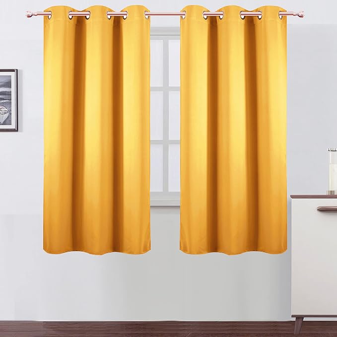 LEMOMO Yellow Blackout Curtains 40 x 63 Inch Length/Set of 2 Curtain by Lemomo