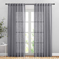 NICETOWN Sheer Curtains 84 inches Long Linen Look by NICETOWN