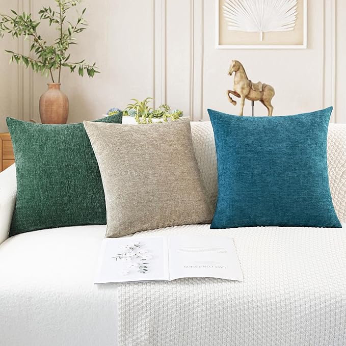 CaliTime Throw Pillow Covers Decorative 16 X 16 Inches Pack of 2 Cozy Polyester - Image 5