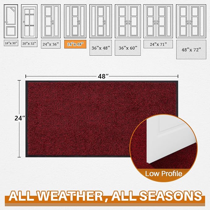 Mibao Front Door Mat, Dirt Trapper Welcome Mat - Image 2