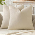 MIULEE Decorative Couch Throw Pillow Covers 20x20 Inch Neutral Cream 2 Pack | by MIULEE