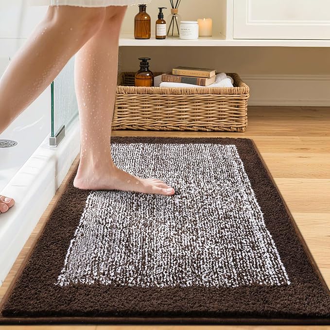 36x24 Large Bathroom Rugs Washable Non Slip, Soft Absorbent Quick Dry Mats - Image 2