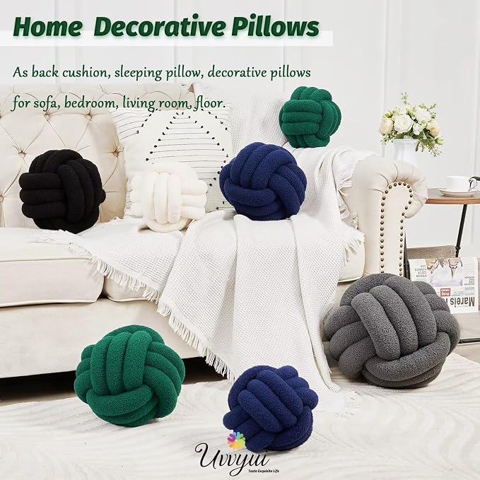 Uvvyui Knot Pillow Ball, Soft Home Decorative Pillows, Round Throw Pillow - Image 5