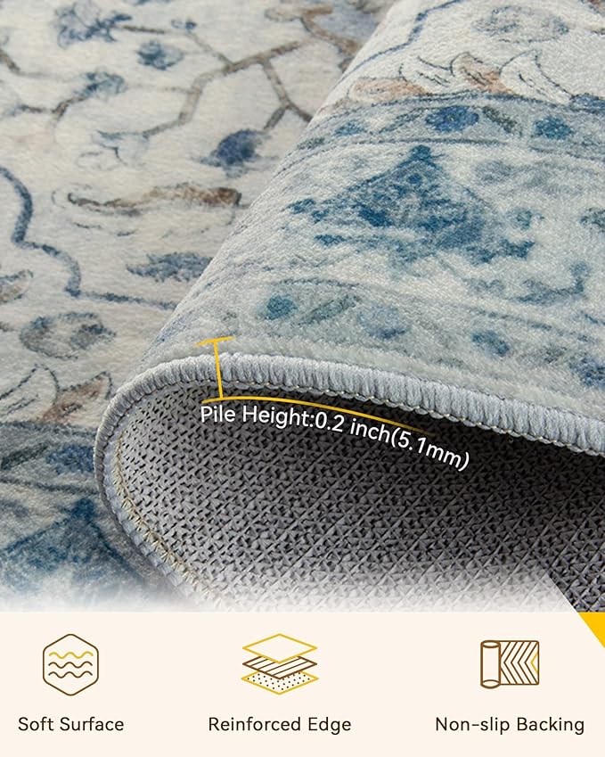 Area Rugs 2'6''x14' Runner Rug Non Slip Washable - Image 3