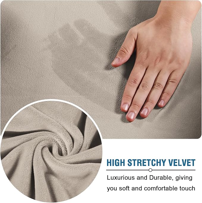 H.VERSAILTEX Rich Velvet Stretch 2 Piece Cover Chair Slipcover Sofa Cover - Image 5