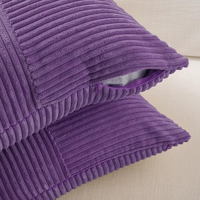 Fancy Homi 2 Packs Purple Samll Decorative Throw Pillow Covers 14x14 Inch - Image 4