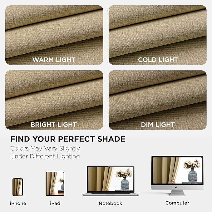 Joydeco Blackout Curtains 63 Inch Length 2 Panels Set, Thermal Insulated Long - Image 8