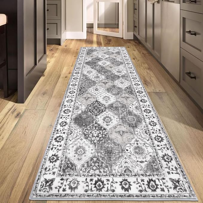 HEBE Hallway Runner Rug 2'8''x8' Washable Vintage Distressed Area Rugs Non Slip - Image 7