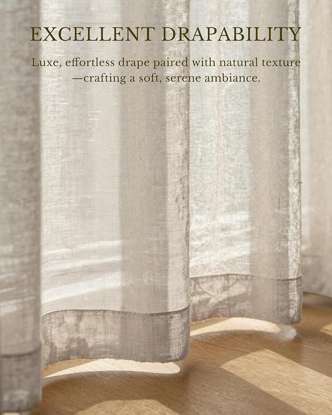 NICETOWN Semi Sheer Linen Curtains - Image 8