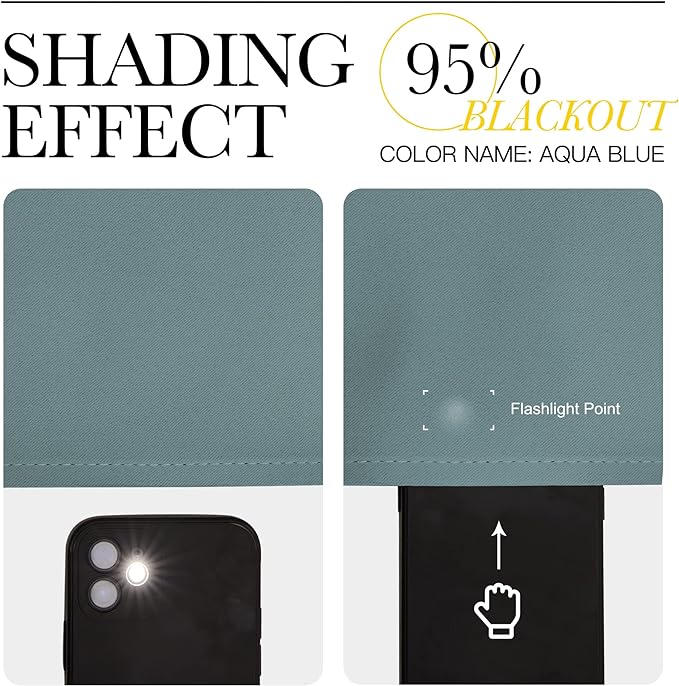NICETOWN Greyish Blue Blackout Curtains Panels - Image 5
