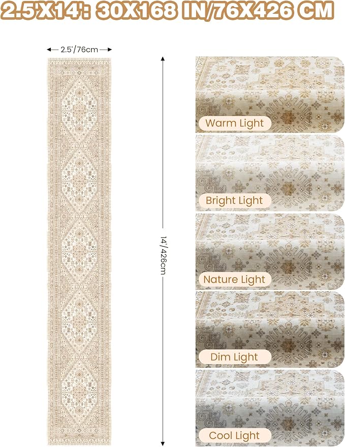 Washable Runner Rug 2.5x14, Non-Slip Long Kitchen Mats - Image 2