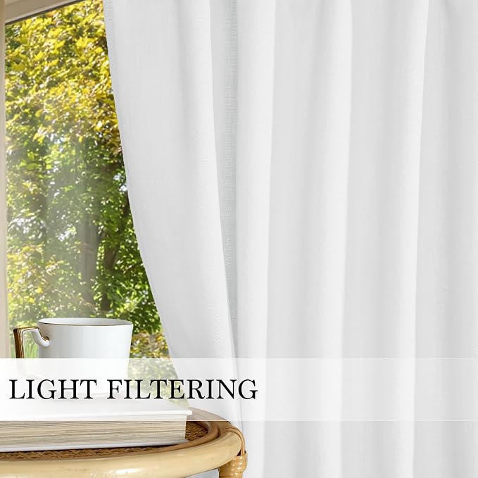 RYB HOME 2 Panels Valance for Windows Thick Faux Linen Blended Light Filtering - Image 5