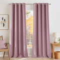 NICETOWN Faux Linen Pink Blackout Curtains 84 inches Long by NICETOWN