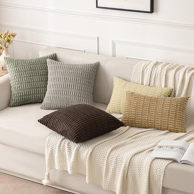 MIULEE Pack of 2 Corduroy Decorative Throw Pillow Covers 20x20 Inch Soft Boho - Image 3