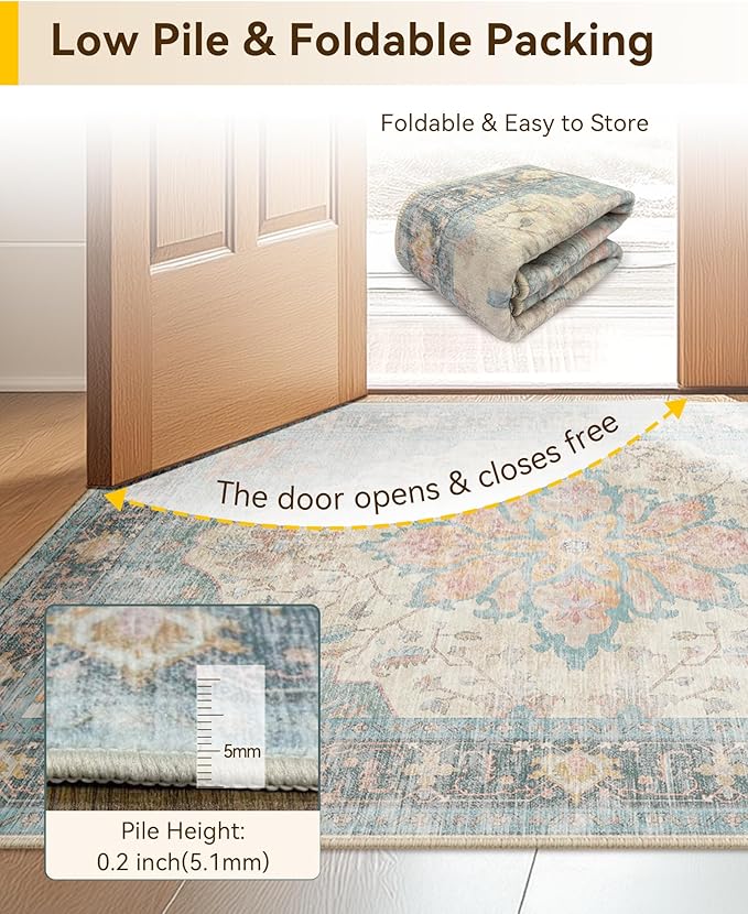 Area Rugs 2'x6' Runner Rug Non Slip Washable - Image 5