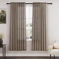 Nanspring Dark Taupe Semi Sheer Curtains 72 Inches Long 2 Panels Set by Nanspring