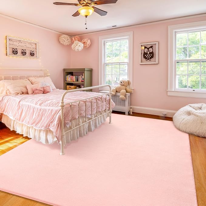Amearea Modern Area Rugs for Bedroom Living Room, 4x6 Feet Pink Thickened - Image 7