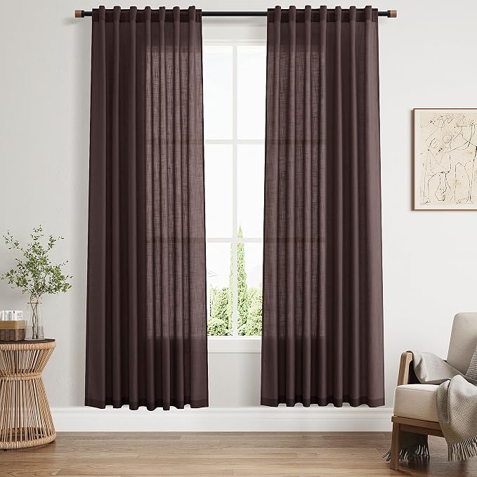 Coffee Brown Curtains 72 inch Length by Nanspring