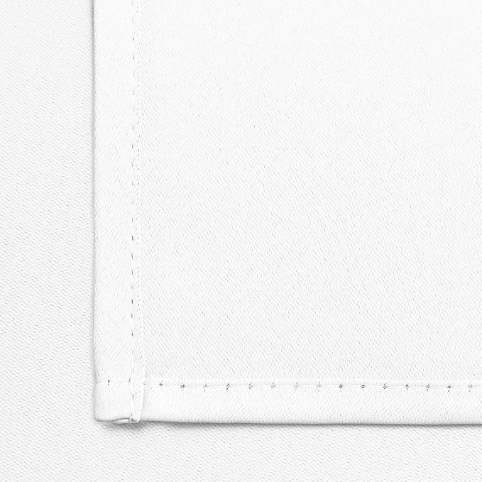 Yakamok Pure White Curtains 45 Inch Length, Grommet Top Small Window Drapes - Image 5