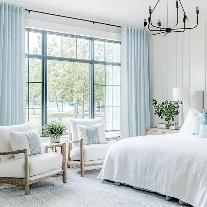 Sky Blue Curtains 84 inch Length - Image 5