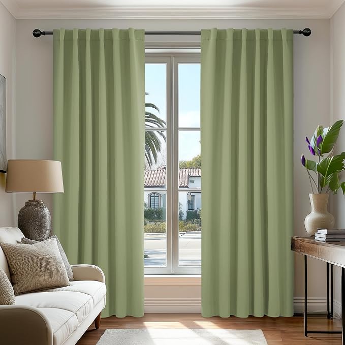 Deconovo Blackout Curtains, Thermal Insulated, W52 x L72 2 Panels, Back Tab by Deconovo
