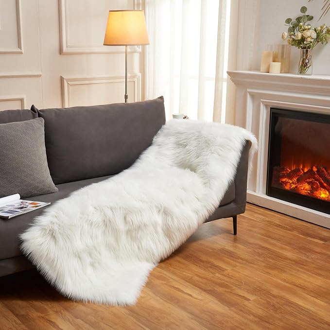 EasyJoy Ultra Soft Fluffy Rugs Faux Fur Rug Chair Cover Seat Pad Fuzzy Area Rug - Image 4