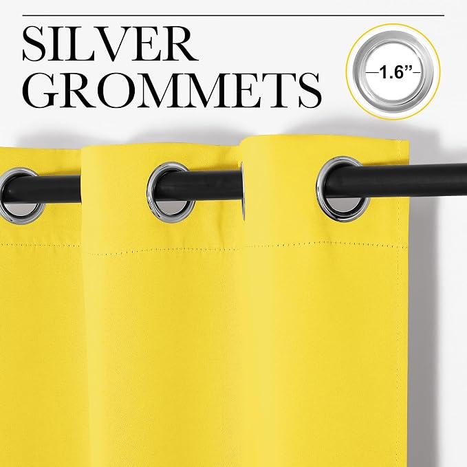 NICETOWN Bedroom Curtain Panels Draperies, Thermal Insulated Solid Grommet - Image 3