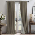 Brown Extra Long Blackout Curtains 108 Inch Long 9ft Back Tab Pocket Light by Pitalk
