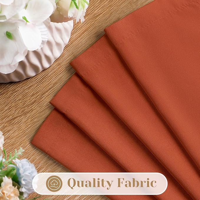 HOMEIDEAS Non-See-Through Fall Burnt Orange Privacy Sheer Curtains, 52 X 84 - Image 4