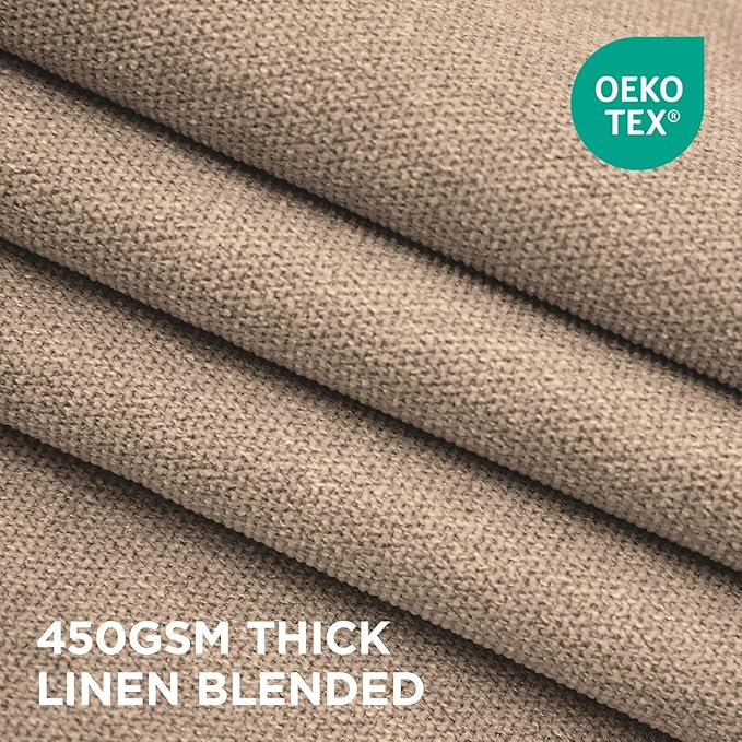 Joydeco Thick Linen Pinch Pleated Curtains 96 Inch Long 2 Panel Set - Image 3