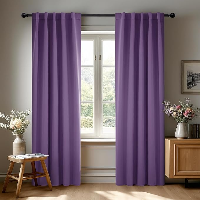 Deconovo Blackout Curtains, Thermal Insulated, W42 x L72 2 Panels, Back Tab by Deconovo