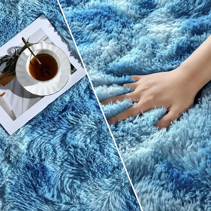 Deerhoo Large Shag Area Rugs 8 x 10, Tie-Dyed Plush Fuzzy Rugs - Image 3
