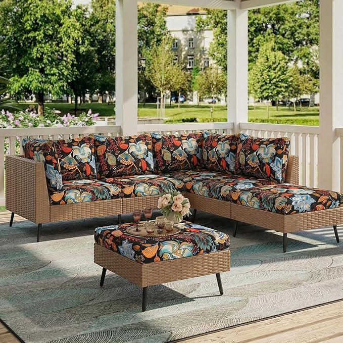 hyha Printed Couch Cushion Covers, Floral Sofa Covers Washable - Image 2
