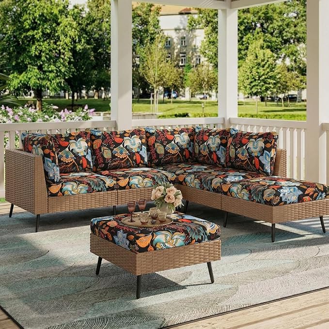 hyha Printed Couch Cushion Covers, Floral Sofa Covers Washable - Image 2