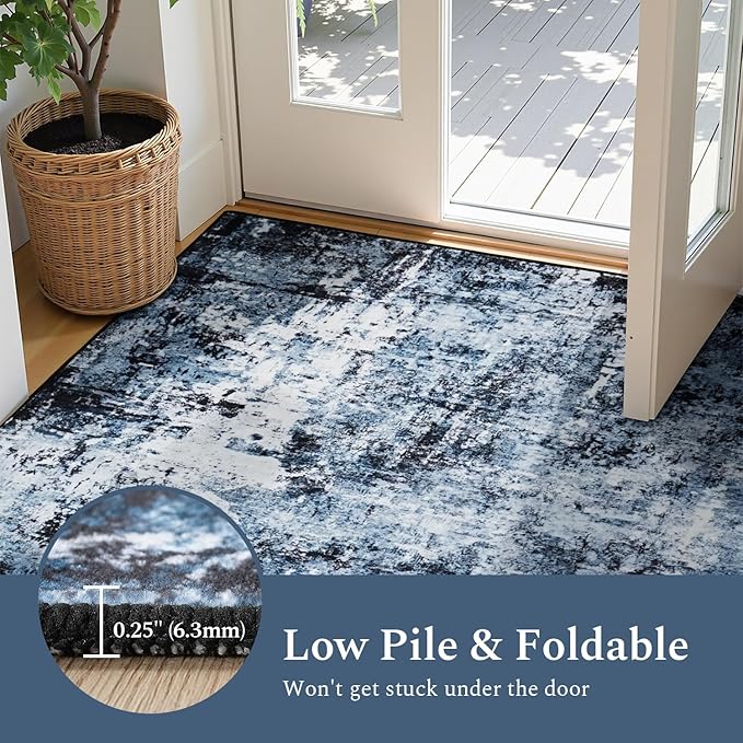 Rugflix Round Area Rugs 4Ft for Living Room, 4x4 Washable Rug Stain-Resistant - Image 5