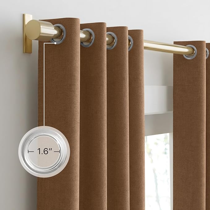NICETOWN 100% Absolutely Blackout Linen Curtains - Image 4