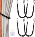 Wood Bead Curtain Tiebacks, KLOGTSIND Set of 4 Curtain Holdbacks by KLOGTSINDDirect