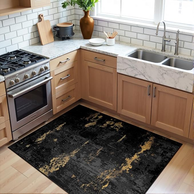 Washable Area Rugs 3'x5' Non-Slip Modern Abstract Soft - Image 2