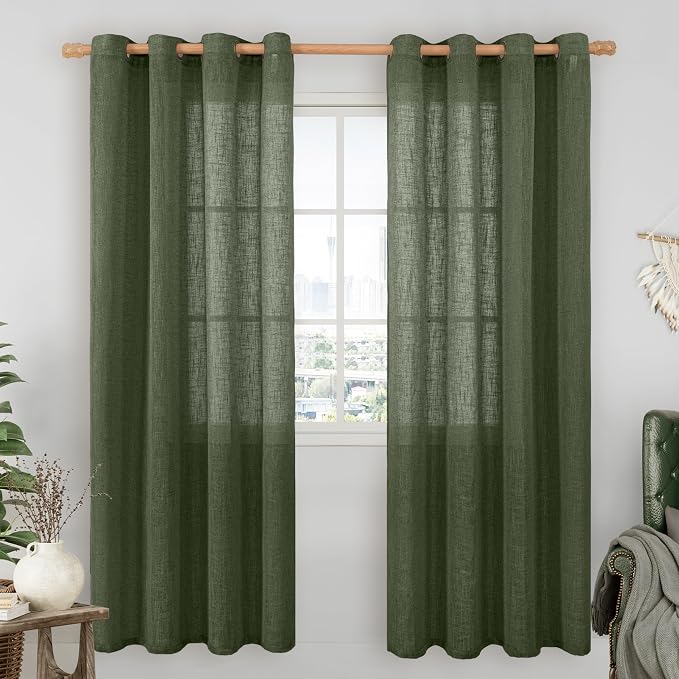 LAMIT Linen Sheer Curtains 80 inch by LAMIT