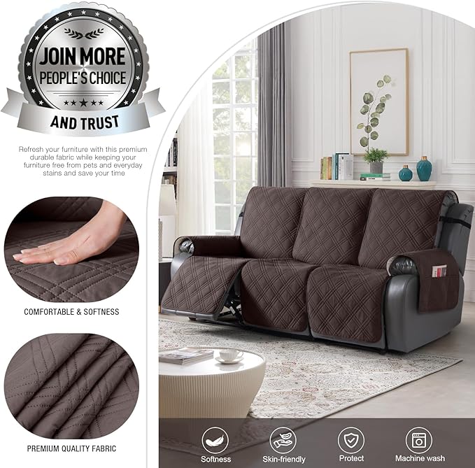 TAOCOCO 100% Waterproof Recliner Sofa Cover Non Slip Couch Cover - Image 2
