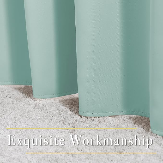 NICETOWN Aqua Blue Bedroom Curtains 72 inches Long, Grommet Blackout Thermal - Image 6