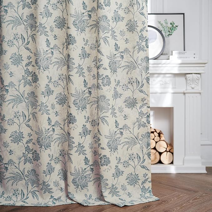 jinchan Linen Floral Curtains for Living Room - Image 3