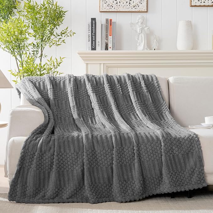 50x70 Inch Grey Throw Blanket - Image 3