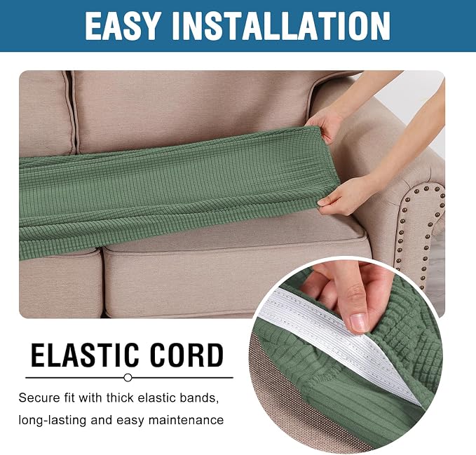 H.VERSAILTEX Super Stretch Individual Seat Cushion Covers Sofa Covers Couch - Image 5