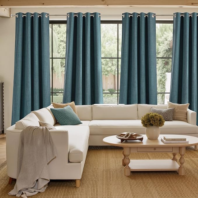NICETOWN Greyish Blue Blackout Curtains 84 inches Long - Image 4