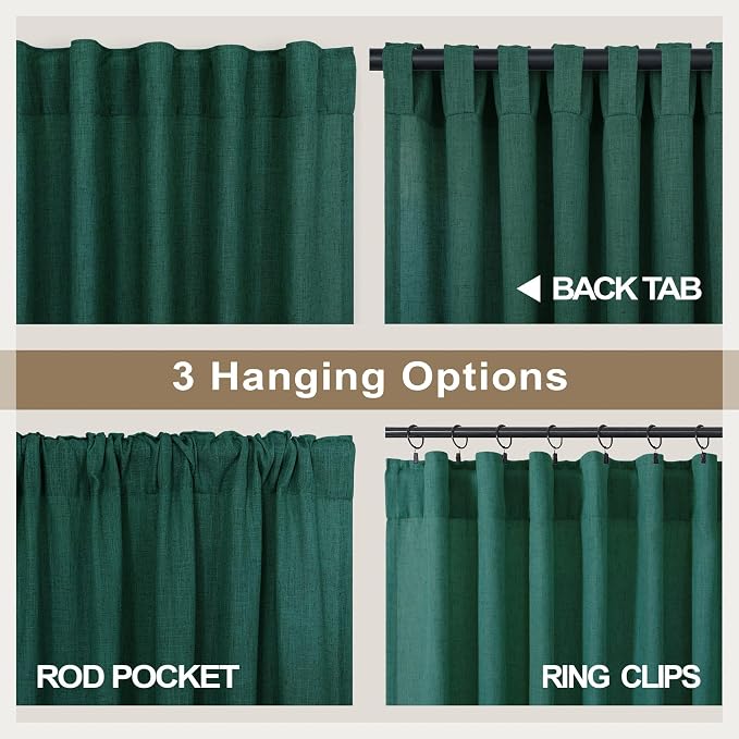 Dark Green Curtains 96 Inches Long - Image 4