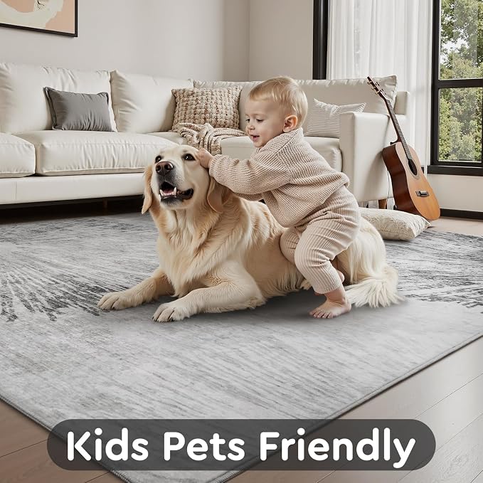 4x6 Rug Small Non Slip Area Rug Ultra Soft Machine Washable Low Pile Modern - Image 5